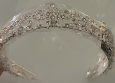 Marionat Silver Rhinestone Tiara   Crystal Floral Crown   Wedding, Prom, Pageant