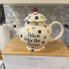 Emma Bridgewater Polka Dot Unique Pekoe For The Peeps 4 Cup Teapot