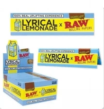 New! 4 Packs of LYRICAL LEMONADE X RAW KING SIZE ROLLING PAPERS ORGANIC HEMP