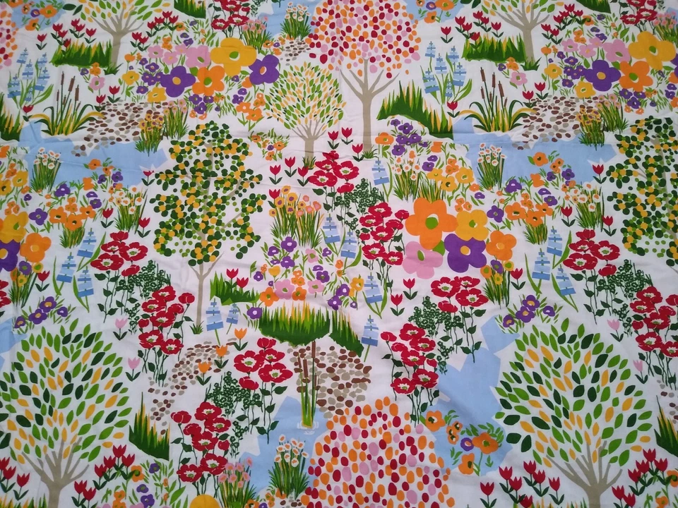 Juego de edredón Croscill Twin estándar falso rayas árboles florales Foto 4 de 4