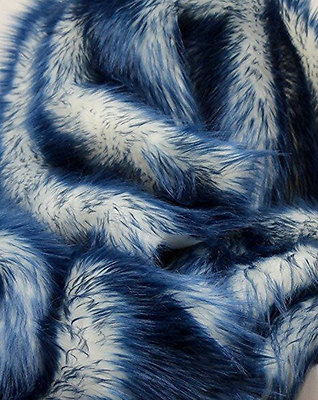 Faux Fur fake navy Frosted tips fabric 60