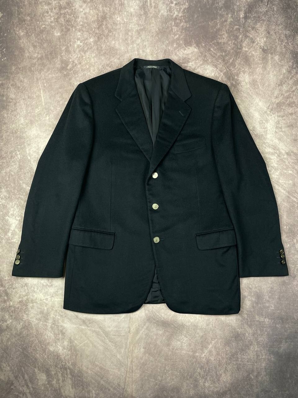 Giacca Blazer YSL Yves Saint Laurent Pour Homme Cashemere Metallo Bottoni 52 Nero