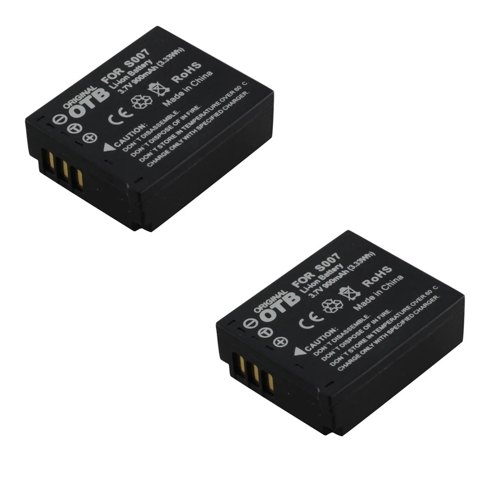 OTB / PATONA 2x Akku für Panasonic Lumix DMC-TZ1 DMC-TZ2 DMC-TZ3 DMC-TZ4 DMC-TZ5