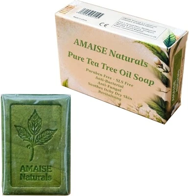 AMAISE Naturals 110g Teebaumölseife - antimykotische antiseptische Seife - 100% vegan