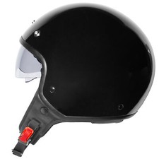 ZORAX ZOR-605 Gloss Black Open Face Motorcycle Motorbike Helmets Moped Retro