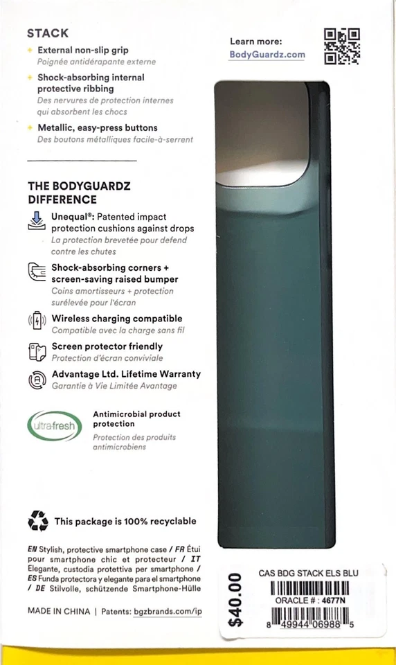 Funda BodyGuardz Stack - iPhone 12/12 Pro - Azul Foto 2 de 3