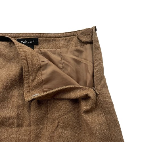 Willi Smith Women’s Size 4 Tan Brown, Velvet Trim Wool Lined Pencil A-line Skirt - Picture 13 of 22