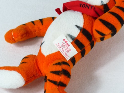 Juguete de peluche Tony Tiger Kelloggs 1997 copos esmerilados peluche cereal vintage  - Imagen 11 de 12