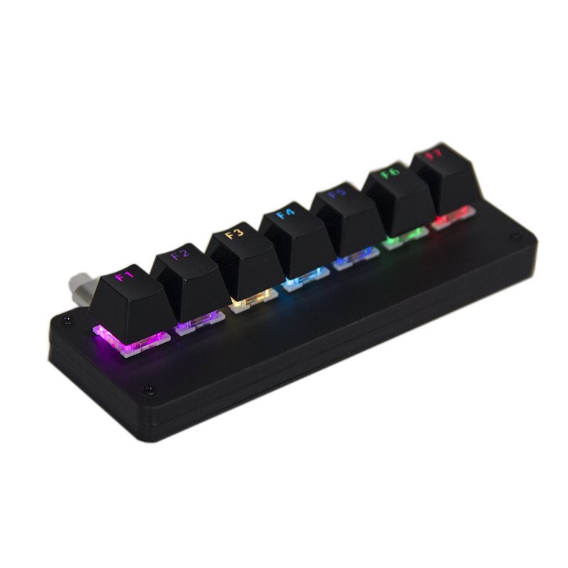 7Keys Macro Mechanical RGB LED Backlit Game Keyboard Programmable Blue Switches