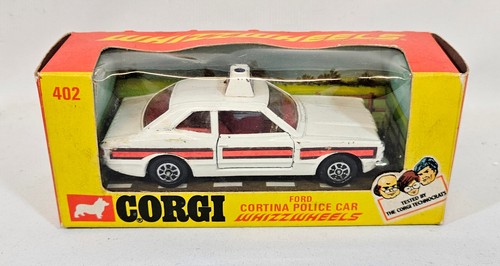 Vintage Corgi 402 Ford Cortina Police Car, Whizzwheels, 1972, Boxed, Collectable - Picture 8 of 13
