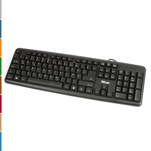 TRUST PC Tastatur kabelgebunden QWERTZ Nummernblock USB spritzwassergeschützt! - Bild 5 von 7