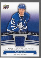 17/18 UD Toronto Maple Leafs Centennial Materials Jersey Tyler Bozak ML-TB