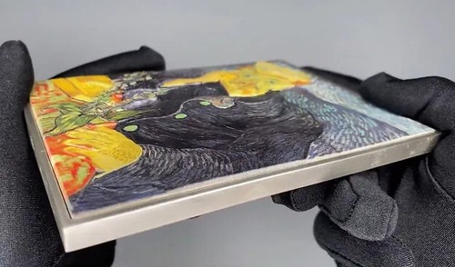 CHAD 2021 argento 2 oz/rame 33,5 oz RITRATTO DI DR GACHET Vincent Van Gogh enorme! - Foto 4 di 6