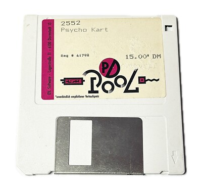 Psycho Kart Spiel IBM PC IDL Software Diskette Retro Game  Autorennen Rarität