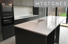 PURE WHITE QUARTZ KITCHEN WORKTOP SAMPLE  SUPPLY & FIT AFFORDABLE WORKTOPS