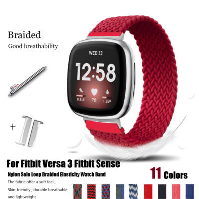 Elastisch Sport Armband für Fitbit Versa 4 3 Sense 2 Fitness Nylon Uhrenarmband 