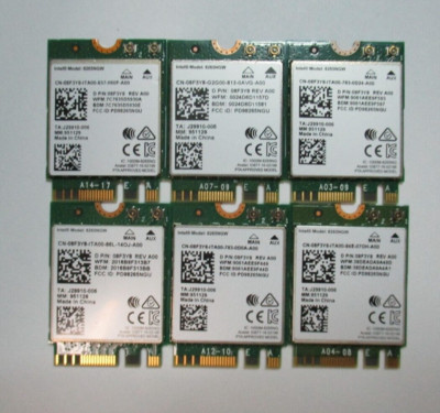 Lot of 6 Intel Dual Band Wireless + Bluetooth 8F3Y8 AC 8265 Dell 5480 7280 5580