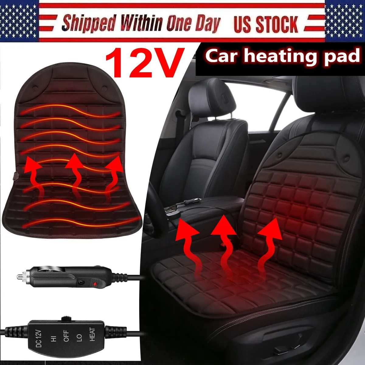 12V Car Seat Pad Cushion Cover Heating Heater Warm Heated Cold
