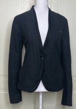 Simply Vera Vera Wang Women’s Wool Tuxedo Style Jacket Charcoal Sz S
