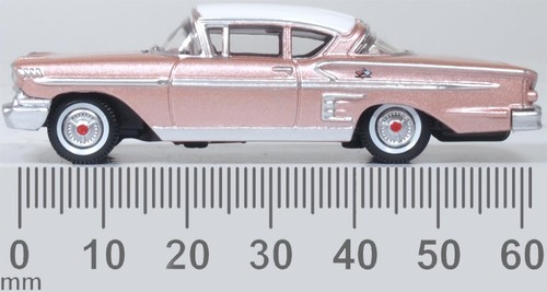 Oxford 1:87 Scale Chevrolet Impala Sport Coupe 1958 Cay Coral Metallic - Picture 3 of 3