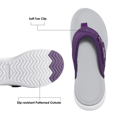 Women Arch Support Flip Flops Summer Soft Cushion Beach Walking Thong Sandals - 第 71/96 張圖片