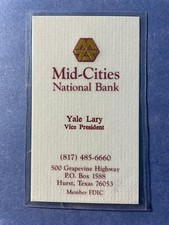 SIGNED YALE LARY BUSINESS CARD AUTOGRAPHED HOF - LIONS