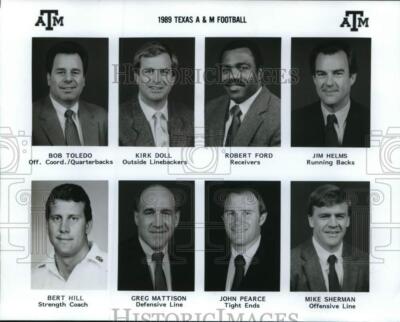 Photo De Presse Originale 1989 - Joueurs De Football Texas A&M - Noir Et Blanc Vintage