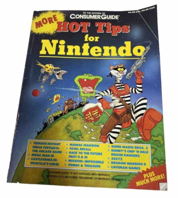 More Hot Tips For Nintendo (1991) Consumer Guide Book! Mario, TMNT, more!