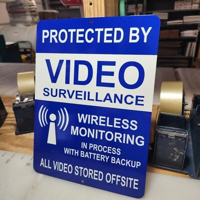 SIGNCHICKEN Surveillance signs Warning Security cctv sign Audio Video Camera 9 x 12"
