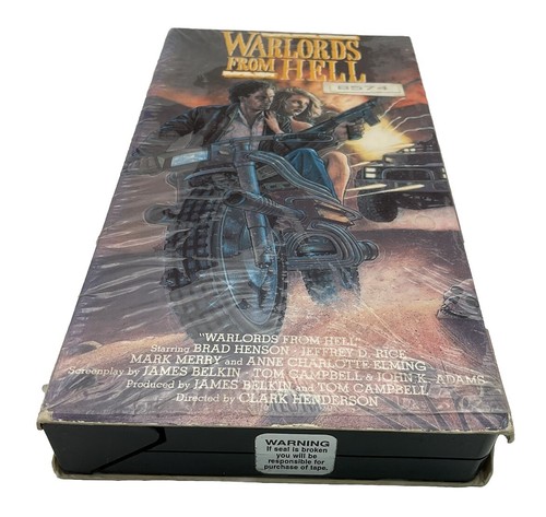Warlords From Hell VHS Rare Retro Biker 80's WB US Brad Henson Clarke Henderson - Picture 2 of 12