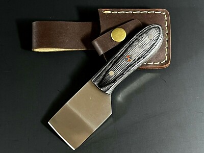 Leather craft cutting Skiver Blade Knife cutter Tools Grey wooden handle Sheath