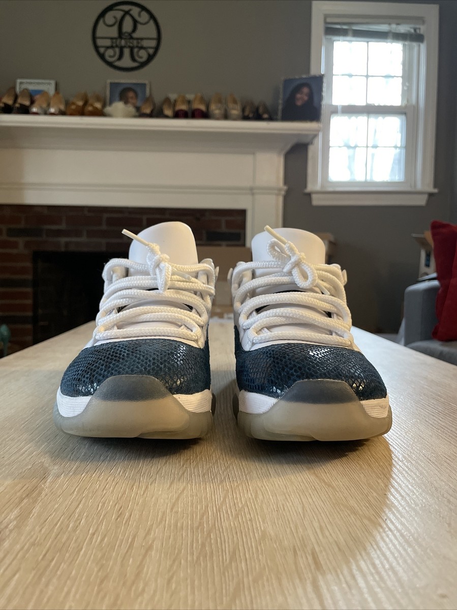 Navy Snakeskin Low Top Navy Blue 11s Jordan 11 Low Le White Black