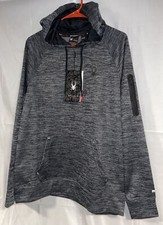 Spyder Men's Pro Web Black Heather Hoodie Sweatshirt Medium NWT Fleece  Pockets