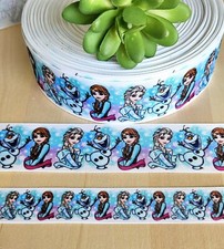 7/8 1.5" 1 YD Frozen Grosgrain Ribbon Anna Elsa Olaf Disney Frozen Movie
