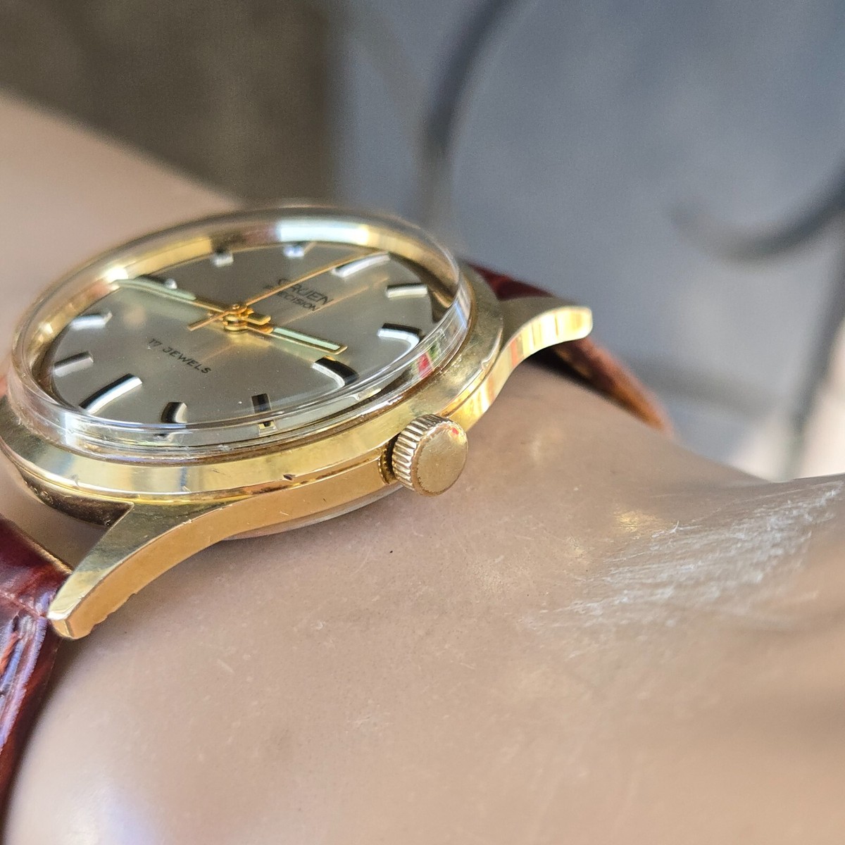 Vintage GRUEN 510 Rss men's manual wind watch N510SS 17Jewels