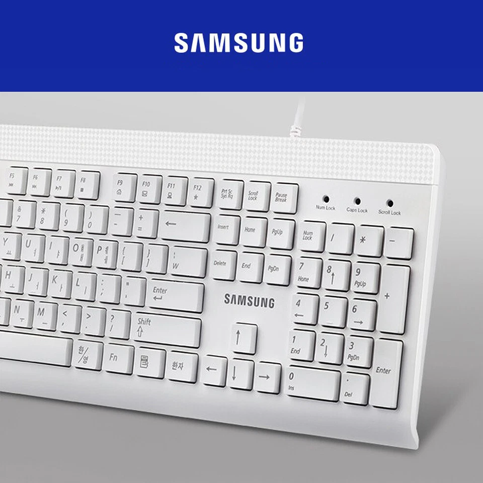 SAMSUNG Wired Pattern Membrane Keyboard SPA-KA1BUW Gaming Light Quiet Typing - Image 2 of 4