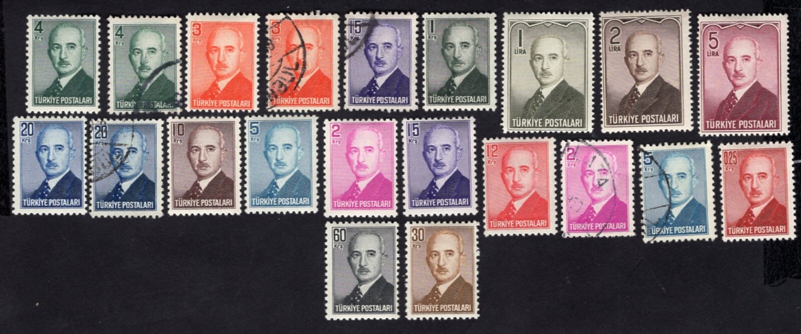 Turkey 1948 stamps Mi#1202-16 START10%ONLY used/MH CV=90$ Turkey 1948 stamps Mi#1202-16 START10%ONLY used/MH CV=90$