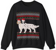 English Setter Christmas Sweater Gifts for Dog Mom Dad Ugly Holiday Sweatshirt