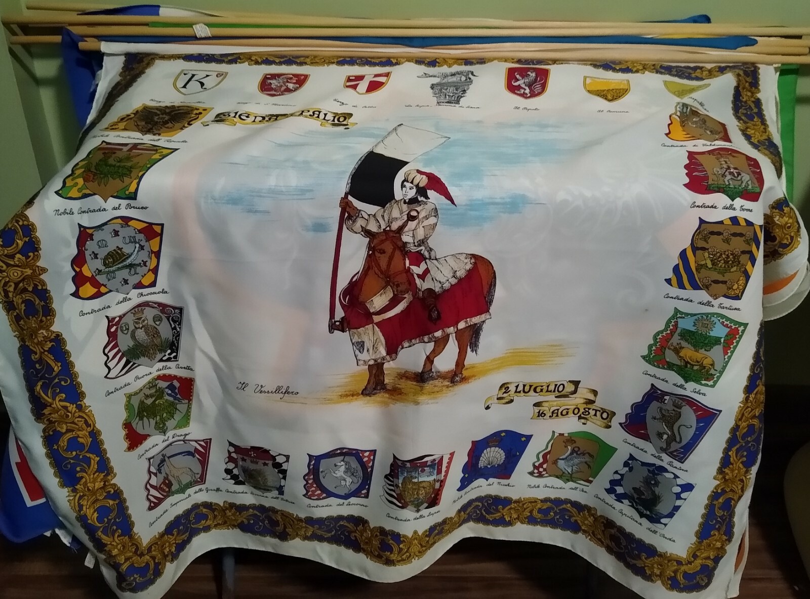 30" Palio di Siena Italian Horse Race Contrade Polyester Flag Scarf