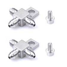 3an An-3 Stainless Steel Jic3 An3 3-way Male Brake Hose Fitting Tee Adapter 2pcs