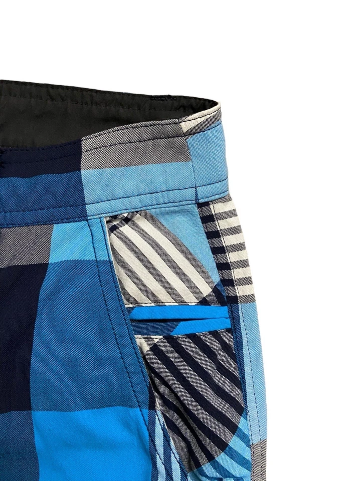 Шорты-бермуды Lululemon Athletica в клетку размер 32 синие серые 11 дюймов эластичные опрятные - Изображение 2 из 4