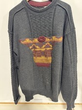 Mens Sweater Graphic Carlo Colucci Vintage Size 52 Rare Fast Shipping