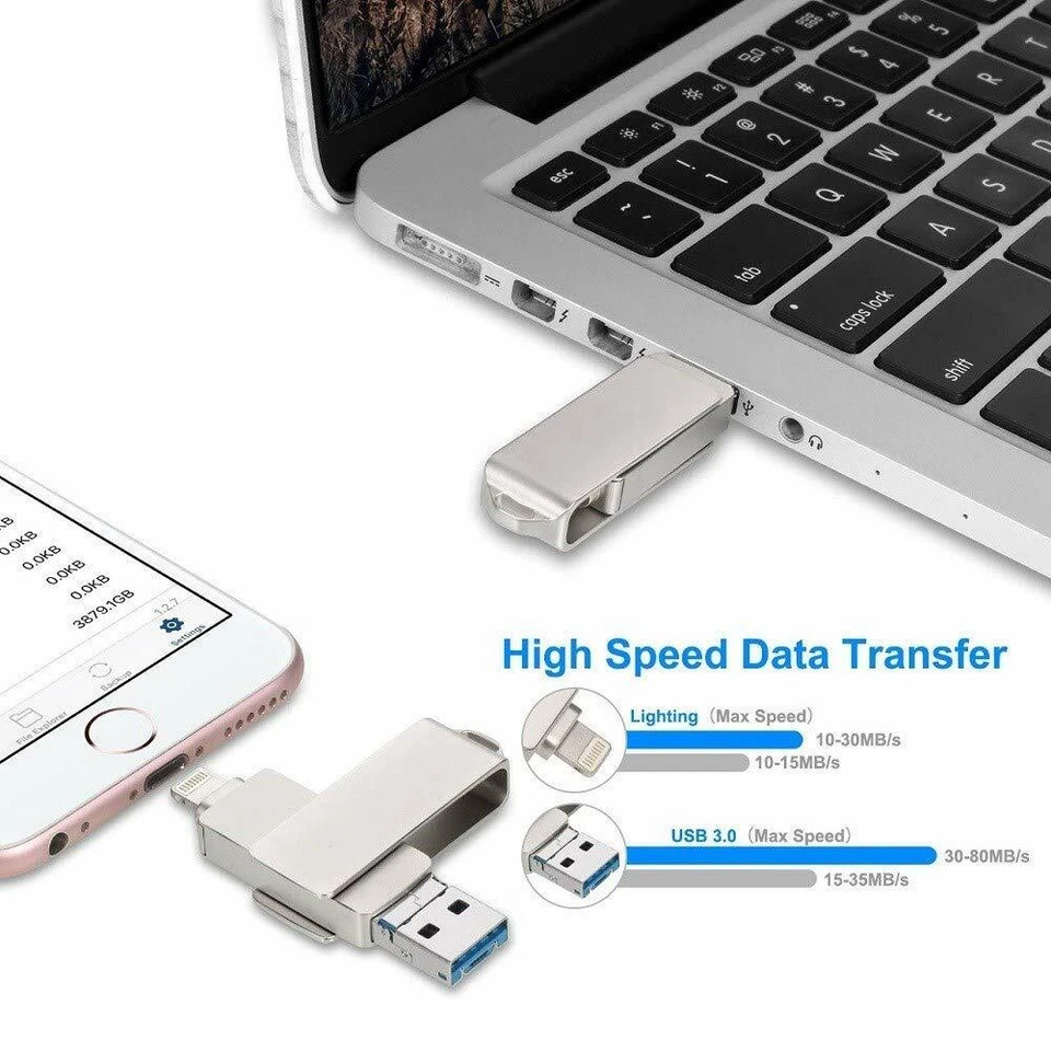 1TB 512GB 128GB USB 3.0 OTG Flash Drive Memory Stick Pen For iPhone/Android/PC - Image 4 of 4