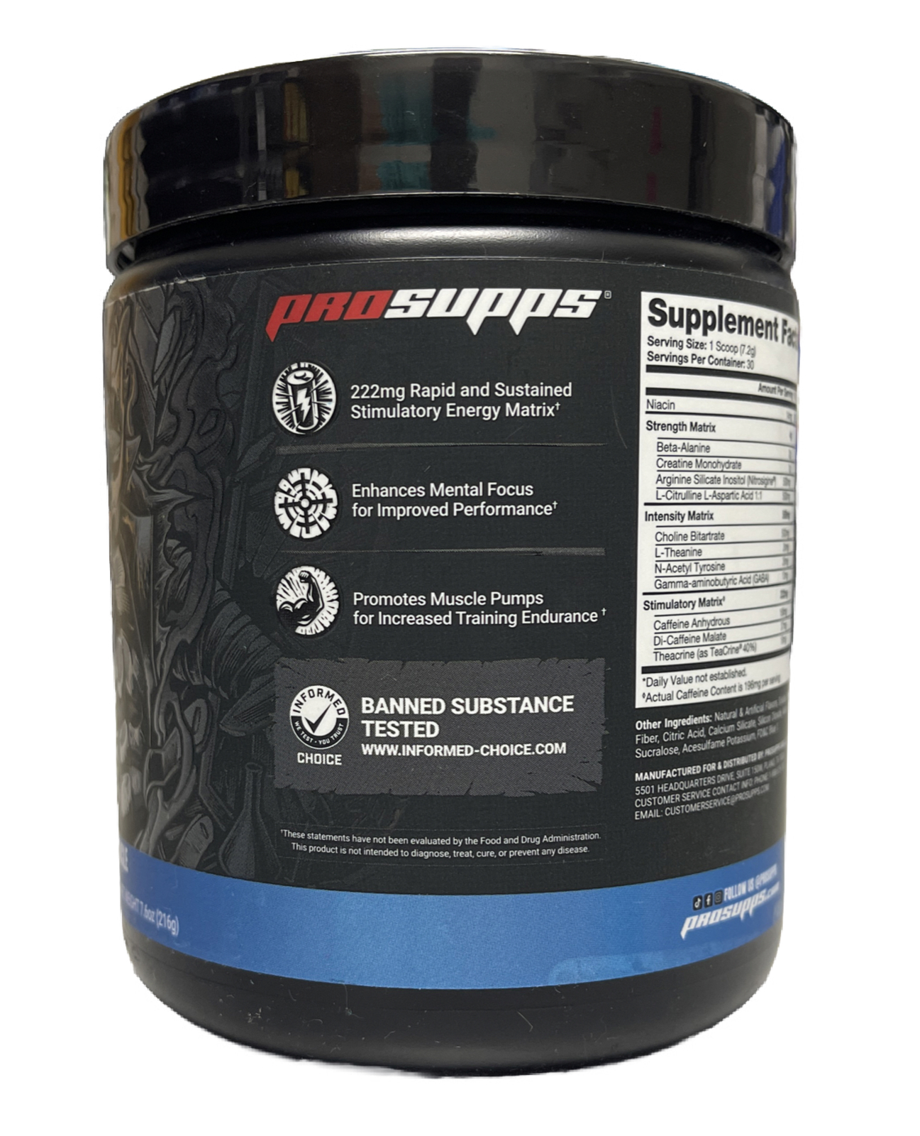 ProSupps Mr HydeSignature Pre Workout 7.61oz Blue Razz Popsicle Exp 01/