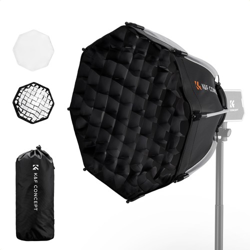 K&F Concept Octagon Softbox Bowens Mount Softbox octogonal con rejilla de panal - Imagen 10 de 40