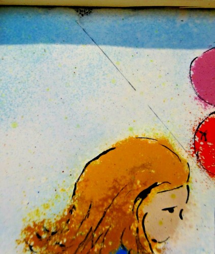 Mid Century Copper Enamel Painting Lil Girl w/Balloons  By Raphael Esterida - Picture 3 of 6