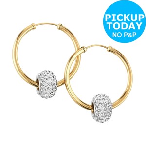 9ct Gold Crystal Glitter Slider Hoop Earrings From The Argos 9ct Gold Crystal Glitter Slider Hoop Earrings From