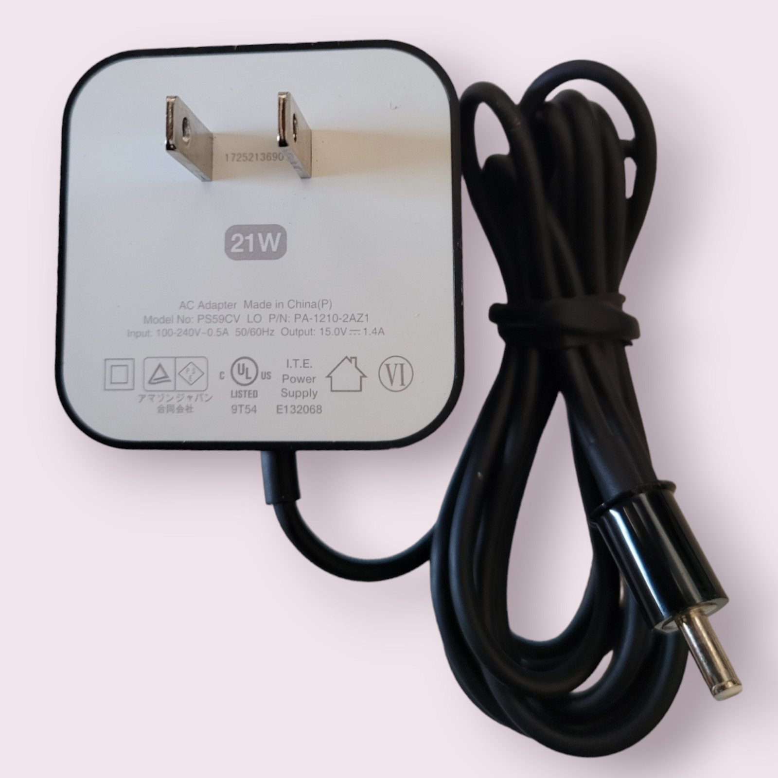 OEM Amazon Echo and 2nd Gen Fire TV Charger Power AC Adapter BLK PS59CV 21W