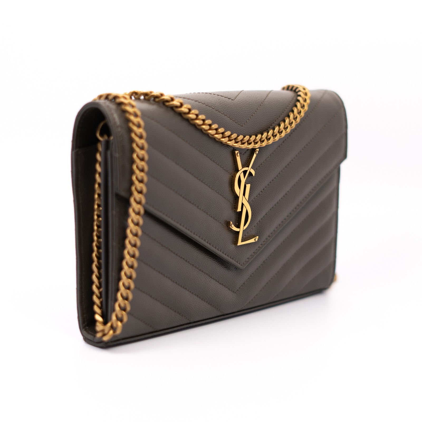 Saint Laurent Cartera Classica Cassandre Almizcle Cert Entrupy