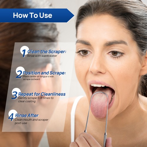 Raspador de lengua quirúrgico de acero inoxidable para adultos y niños 2 piezas - Imagen 14 de 15